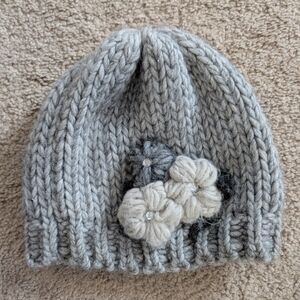 Gelso Bianco Made in Italy Knit Beanie | Alpaca Wool Blend | Neutral Floral